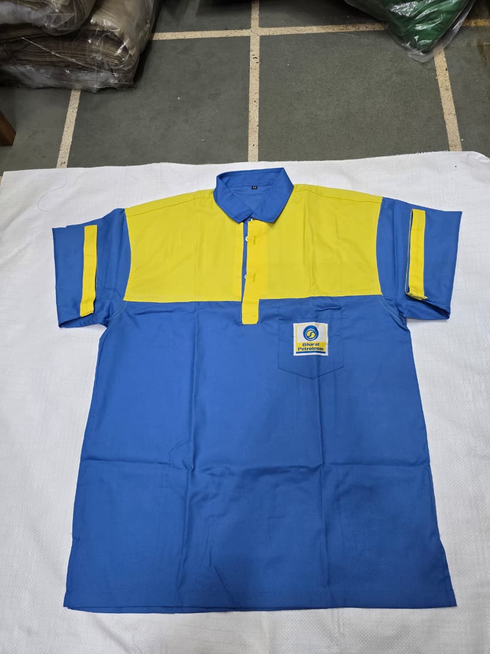 Bharat Petroleum Half-Sleeve Shirt (Blue / Yellow)